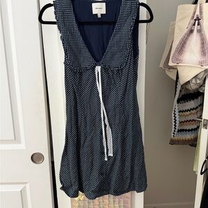 Reformation Navy Polka Dot Dress